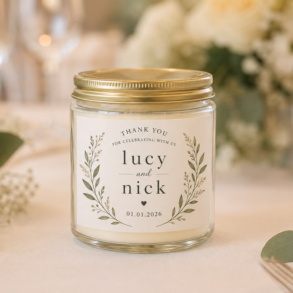 Custom Wedding Favor Candles – Soy and Sass