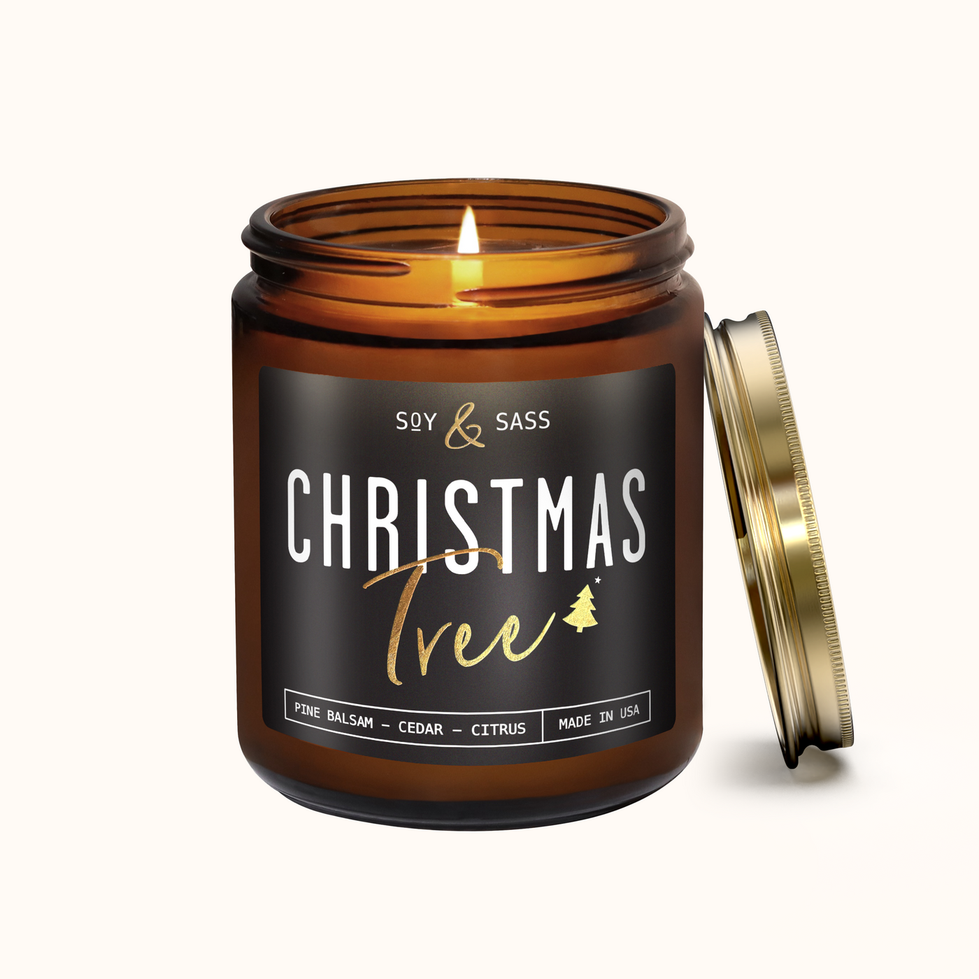Christmas Tree Soy Candle (Black Label)