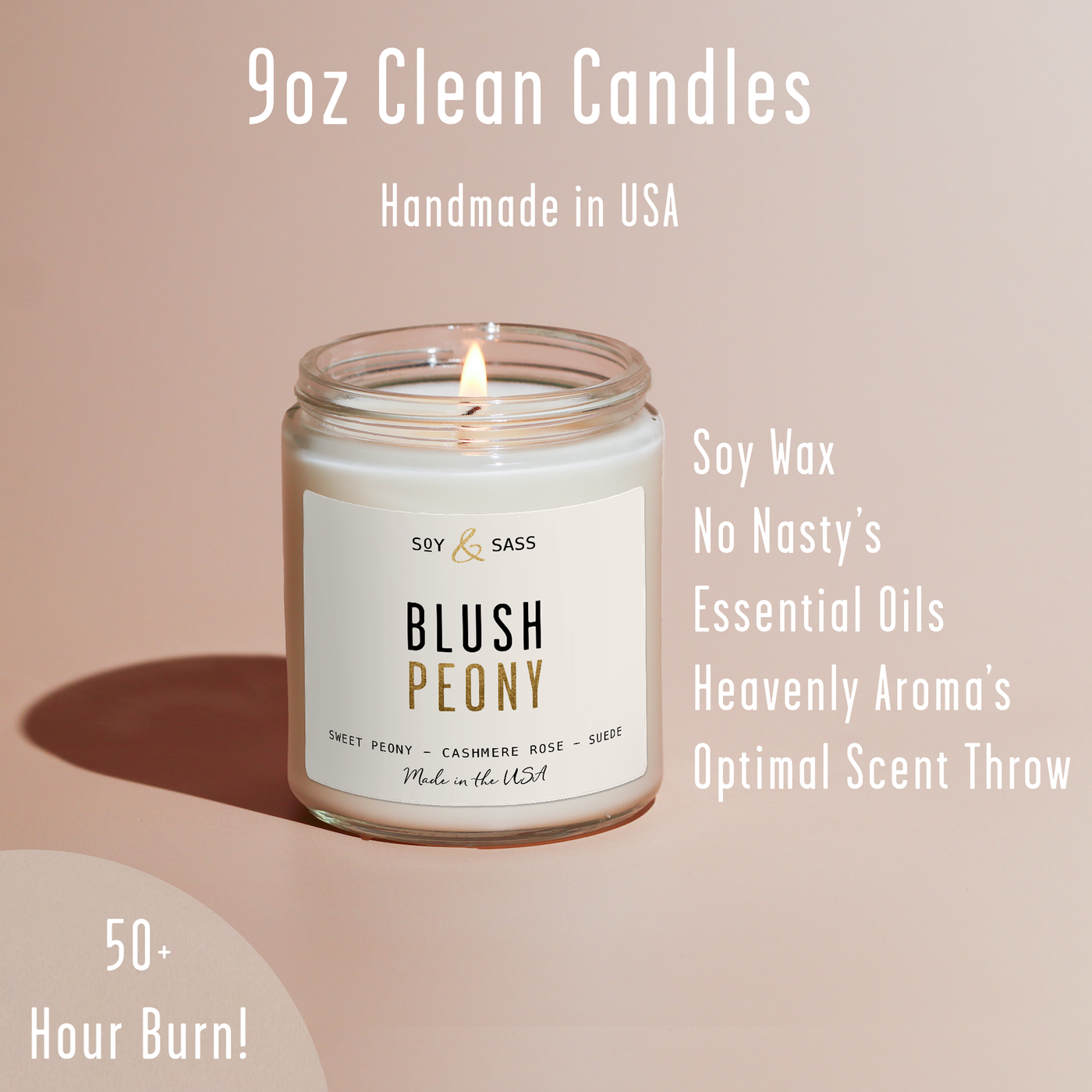 Blush Peony Soy Candle