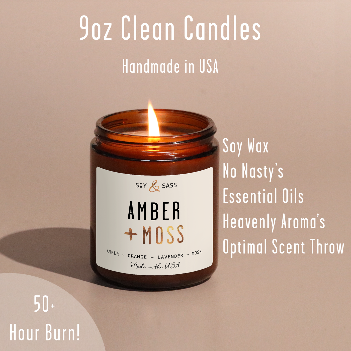 Amber & Moss Soy Candle