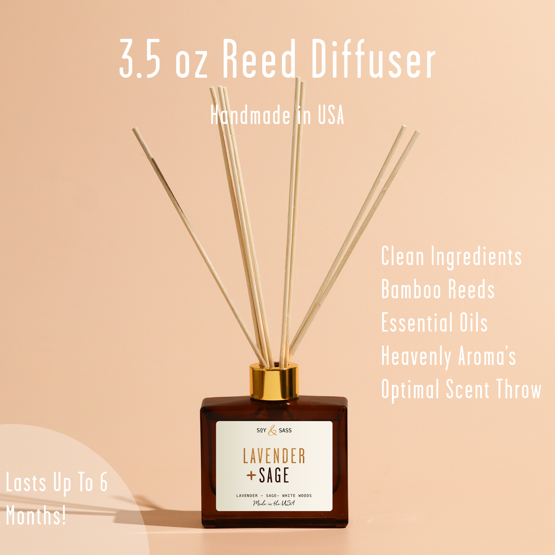 Saje Reed Diffuser Lavender & Sage Reed Diffuser – Soy and Sass