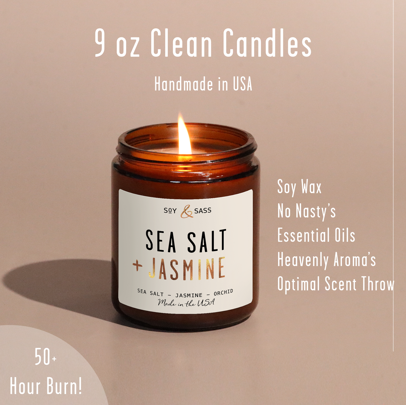 Sea Salt & Jasmine Soy Candle