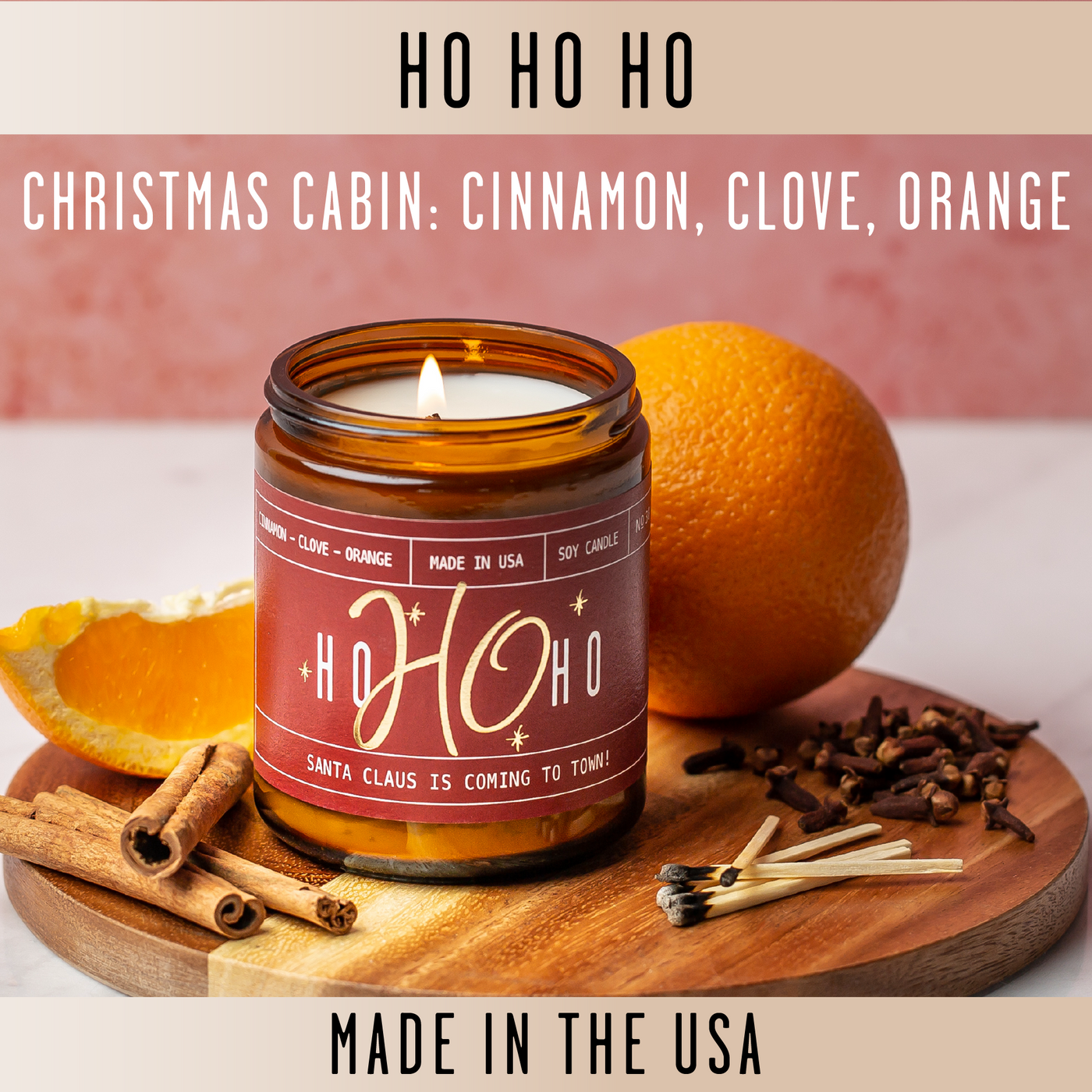Ho Ho Ho & 'Merry Christmas Soy Candle Set